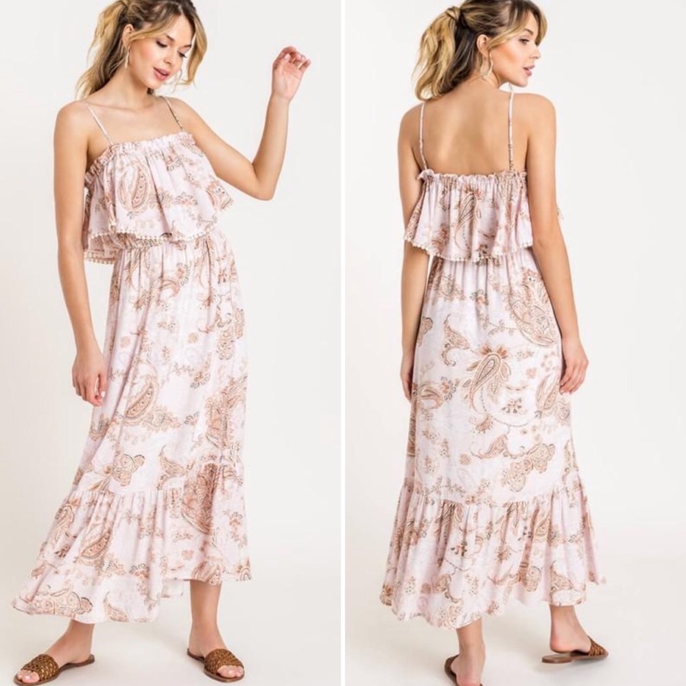 Pink Paisley Maxi Dress